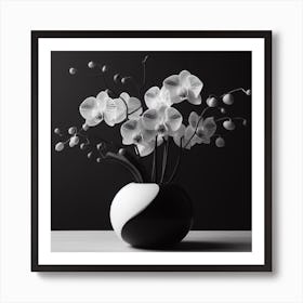 Black And White Orchids 2 Art Print