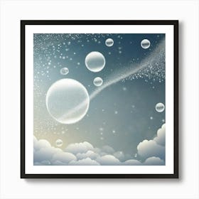 Bubbles in sky Art Print