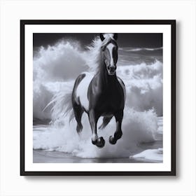 Horse On The Beach Art Print