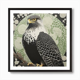 Ohara Koson Inspired Bird Painting Hawk 2 Square Art Print