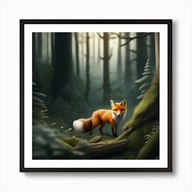 Fox In The Forest 20 Art Print