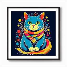 Cat In A Scarf Art Print