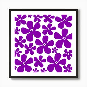 Purple Flowers Pattern Art Print