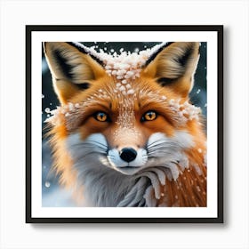 Fox In The Snow 9 Art Print