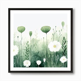 Watercolor Flowers 4 Art Print