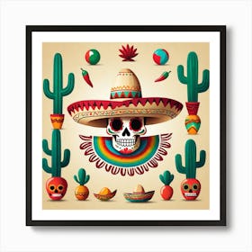 Day Of The Dead Skull 113 Art Print