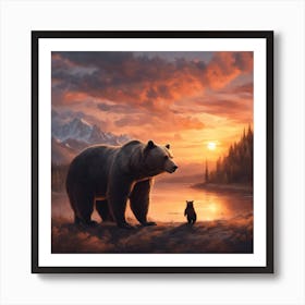 518518 The Most Beautiful Sunset With A Bear Xl 1024 V1 0 Art Print