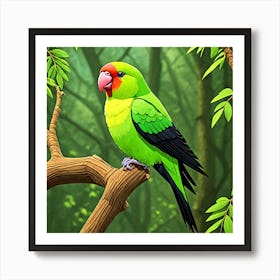 Parrot In The Forest Art Print