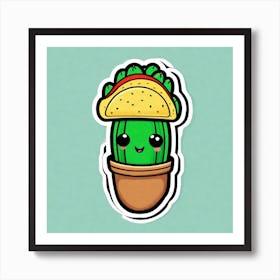 Kawaii Cactus 1 Art Print