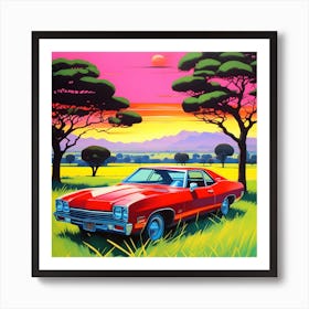 'The Red Car' Art Print
