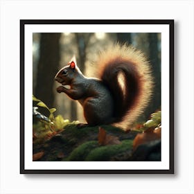 Squirrel In The Forest 312 Art Print