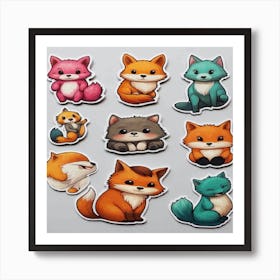 Foxes Art Print