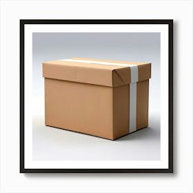 Mock Up Blank Box Parcel Cardboard Customizable Template Unprinted Clean Simple Minimalis (4) Art Print