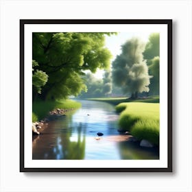 Landscape With A River Art Print