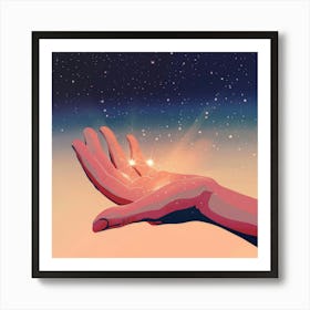 Hand Holding A Star 1 Art Print