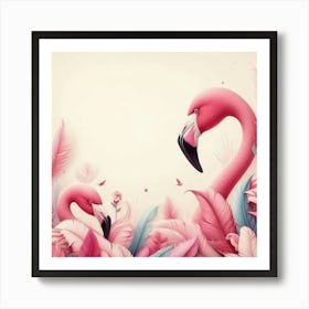 Pink Flamingos Art Print