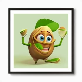 Cartoon Fruit Character Art Print