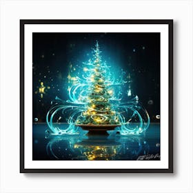 Christmas Tree Craft- Christmas Tree Background Art Print