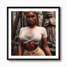 Black Woman In The Woods Art Print