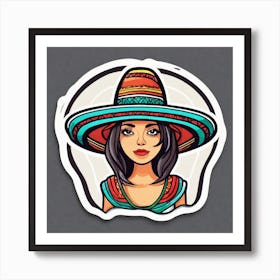 Mexico Hat Sticker 2d Cute Fantasy Dreamy Vector Illustration 2d Flat Centered By Tim Burton (2) Art Print