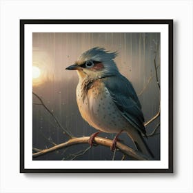 Bird In The Rain 1 Art Print