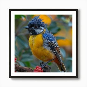 Blue And Yellow Bird 3 Art Print