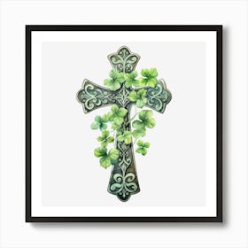 Shamrock Cross Art Print