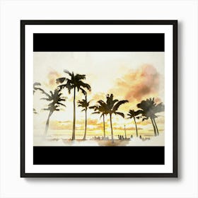 Sunset At The Beach Art Print