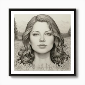 Girl In The Woods 1 Art Print