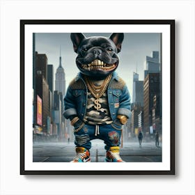 French Bulldog In A City Art Print