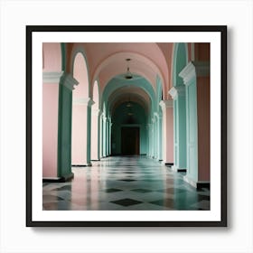 Hallway - Hallway Stock Videos & Royalty-Free Footage 3 Art Print