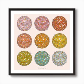 Rainbow Disco Balls Art Print