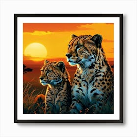 Serengeti Cheetahs Art Print