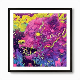 Psychedelic Wolf Art Print