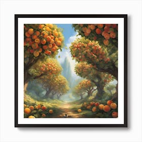 Peach Orchard Art Print