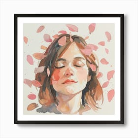 Watercolor Of A Woman Art Print