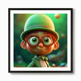 Boy In A Green Hat Art Print