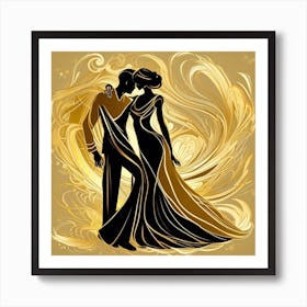 Elegant Dancers Art Print