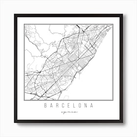 Barcelona Spain Street Map Art Print