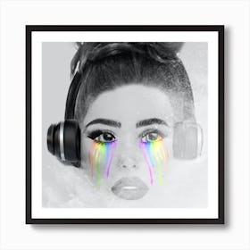 Rainbows And Headphones Art Print