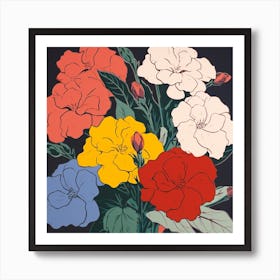 Impatiens 2 Pop Art Illustration Square Art Print