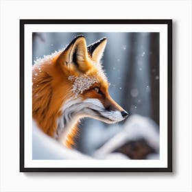 Red Fox In The Snow 6 Art Print