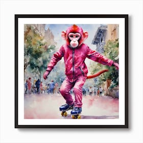 Mr Pink skating Art Print