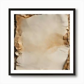 Old Paper On Wooden Background Art Print