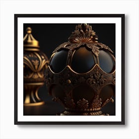 Black And Gold Urns Art Print