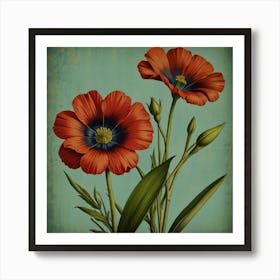 Default Flax3 Floral Botanical Vintage Poster Flower Canvas Pr 3 Art Print