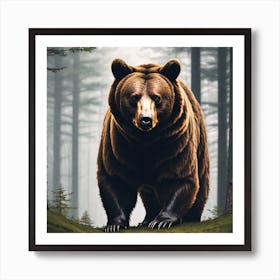 Brown Bear In The Forest 10 Art Print