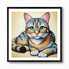 Cat With Crystals 3 Art Print