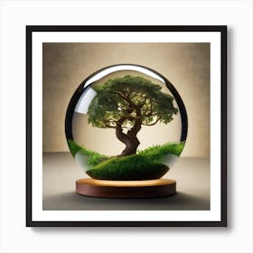 Bonsai Tree In A Glass Ball 3 Art Print