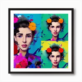 Girl With Flowers 5 Art Print